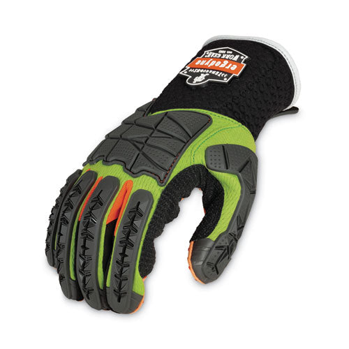 Ergodyne Proflex 925f(x) Standard Dorsal Impact-reducing Gloves Black/lime Medium Pair