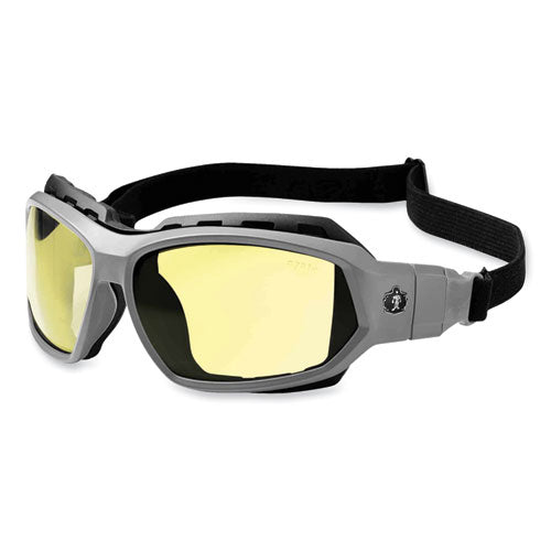 Ergodyne Skullerz Loki Safety Glasses/goggles Matte Gray Nylon Impact Frame Yellow Polycarbonate Lens