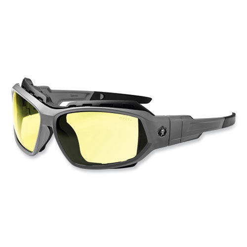 Ergodyne Skullerz Loki Safety Glasses/goggles Matte Gray Nylon Impact Frame Yellow Polycarbonate Lens