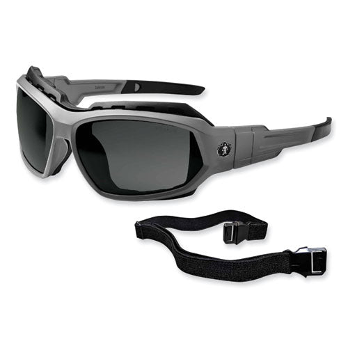 Ergodyne Skullerz Loki Safety Glasses/goggles Matte Gray Nylon Impact Frame Polarized Smoke Polycarb Lensships In 1-3 Business Days