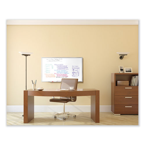 Ghent Non-magnetic Whiteboard With Aluminum Frame 144.63x48.47 White Surface Satin Aluminum Frame