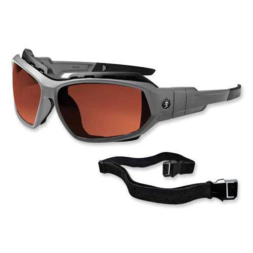 Ergodyne Skullerz Loki Safety Glasses/goggles Gray Nylon Impact Frame Polarized Copper Polycarb Lens