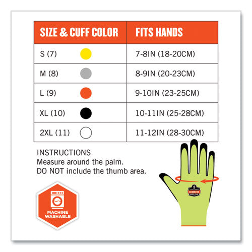 Ergodyne Proflex 7022-case Ansi A2 Coated Cr Gloves Dsx Lime Small 144 Pairs/Case