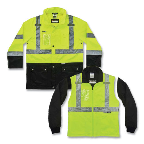 Ergodyne Glowear 8388 Class 3/2 Hi-vis Thermal Jacket Kit Small Lime