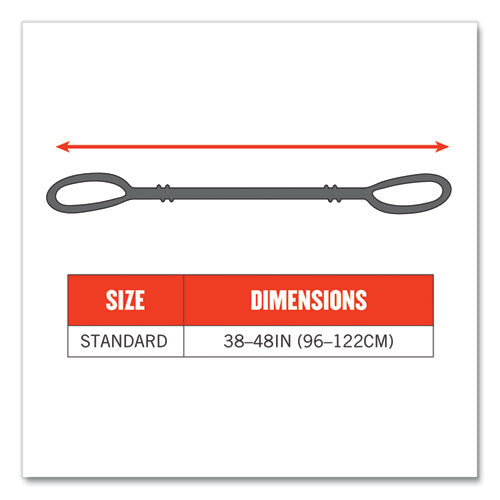 Ergodyne Squids 3120 Burn+cr Aramid Tool Lanyard W/loop Ends 10 Lb Max Work Capacity 38" To 48" Yellow