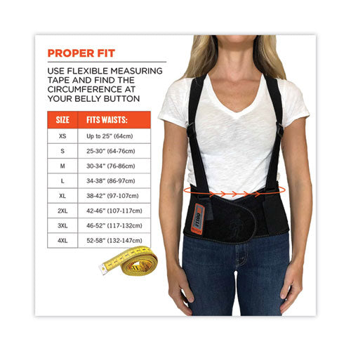 Ergodyne Proflex 1100sf Standard Spandex Back Support Brace Large 34" To 38" Waist Black