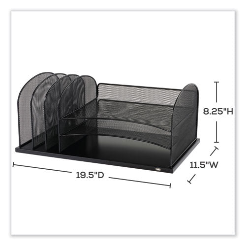 Safco Powered Onyx Three Horizontal And Three Upright Sections Letter Size Files 19.5x11.5x8.25