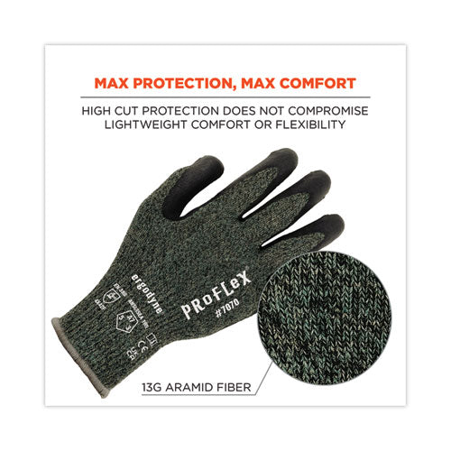 Ergodyne Proflex 7070 Ansi A7 Nitrile Coated Cr Gloves Green Medium Pair