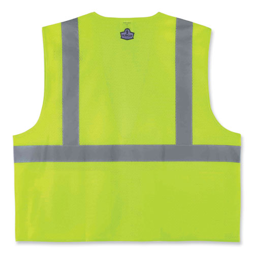 Ergodyne Glowear 8220z Class 2 Standard Mesh Zipper Vest Polyester Small/medium Lime