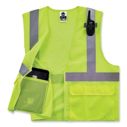 Ergodyne Glowear 8220z Class 2 Standard Mesh Zipper Vest Polyester Small/medium Lime