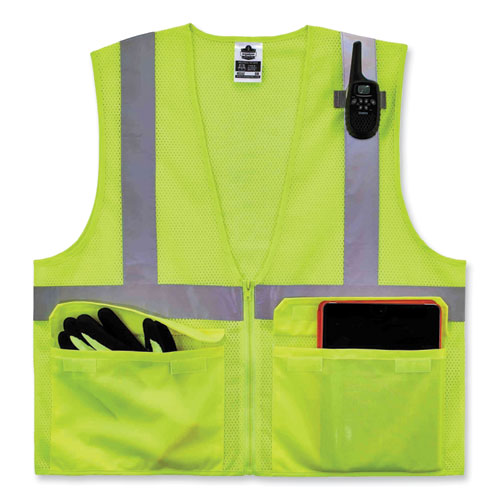 Ergodyne Glowear 8220z Class 2 Standard Mesh Zipper Vest Polyester Small/medium Lime