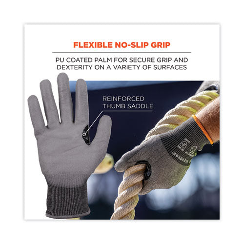 Ergodyne Proflex 7071 Ansi A7 Pu Coated Cr Gloves Gray Medium Pair