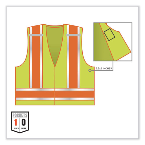 Ergodyne Glowear 8245psv Class 2 Public Safety Vest Polyester Small/medium Lime