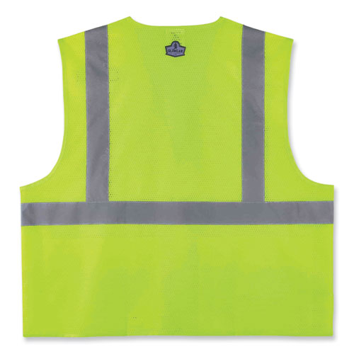 Ergodyne Glowear 8220hl Class 2 Standard Mesh Hook And Loop Vest Polyester 4x-large/5x-large Lime