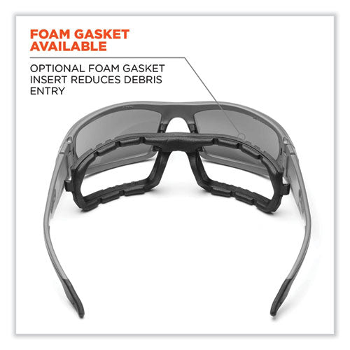 Ergodyne Skullerz Odin Safety Glasses Matte Gray Nylon Impact Frame Polarized Smoke Polycarbonate Lens