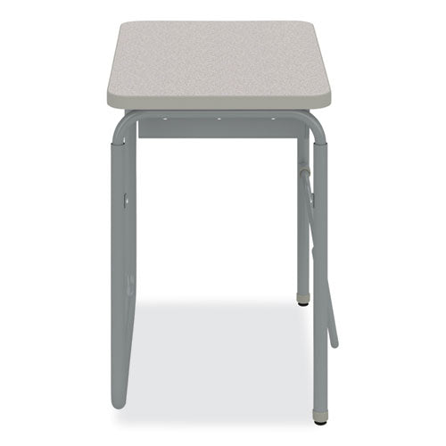 Safco Alphabetter 2.0 Height-adjust Student Desk W/pendulum Bar 27.75x19.75x29 To 43 Pebble Gray