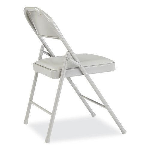 BASICS By NPS 950 Series Vinyl Padded Steel Folding Chair Supports Up To 250 Lb 17.75" Seat Height Gray 4/Case Ships In 1-3 Bus Days