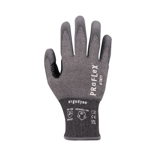 Ergodyne Proflex 7071 Ansi A7 Pu Coated Cr Gloves Gray Medium 12 Pairs/pack