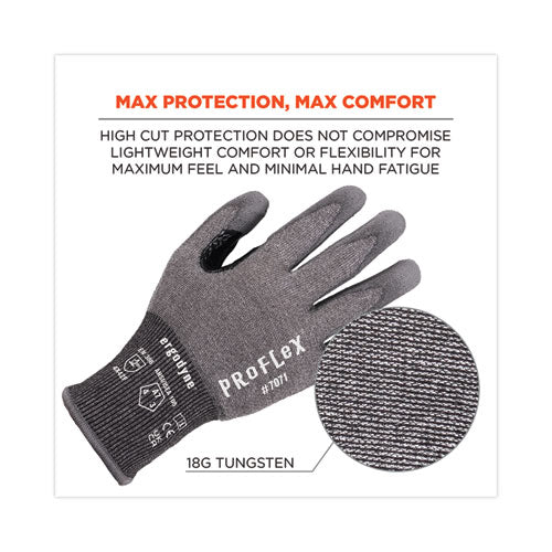 Ergodyne Proflex 7071 Ansi A7 Pu Coated Cr Gloves Gray Medium 12 Pairs/pack