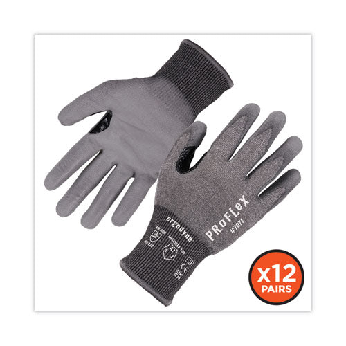 Ergodyne Proflex 7071 Ansi A7 Pu Coated Cr Gloves Gray Medium 12 Pairs/pack