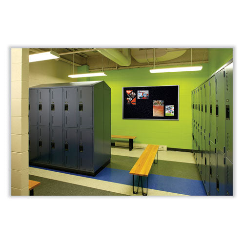 Ghent Satin Aluminum-frame Recycled Rubber Bulletin Boards 96.5x48.5 Confetti Surface