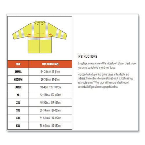 Ergodyne Glowear 8386 Class 3 Hi-vis Outer Shell Jacket Polyester Small Lime