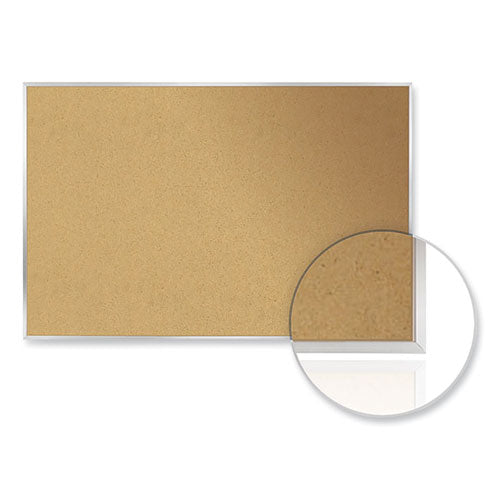 Ghent Aluminum-frame Natural Corkboard 24x18 Tan Surface Satin Aluminum Frame