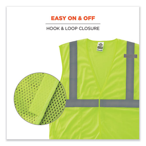 Ergodyne Glowear 8210hl Class 2 Economy Mesh Hook And Loop Vest Polyester 2x-large/3x-large Lime