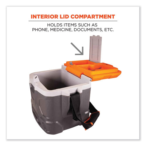 Ergodyne Chill-its 5170 17-quart Industrial Hard Sided Cooler Orange/gray 30/pallet