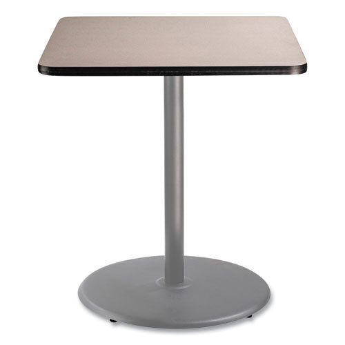 NPS Cafe Table 36wx36dx42h Square Top/round Base Gray Nebula Top Gray Base