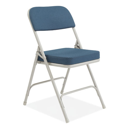 NPS 3200 Series Fabric Dual-hinge Folding Chair Supports 300 Lb Regal Blue Seat/back Gray Base 2/ct Ships In 1-3 Bus Days