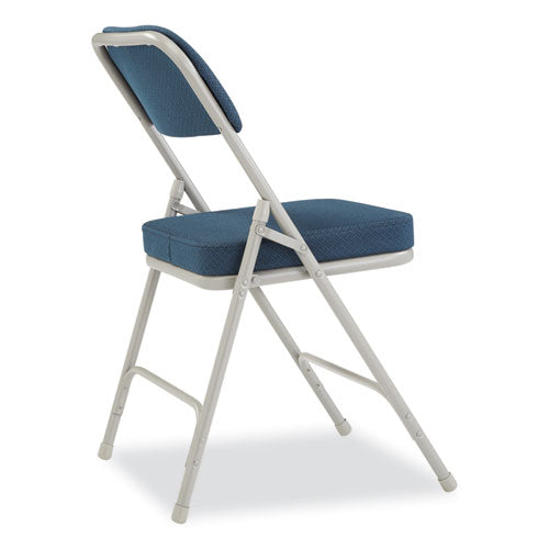 NPS 3200 Series Fabric Dual-hinge Folding Chair Supports 300 Lb Regal Blue Seat/back Gray Base 2/ct Ships In 1-3 Bus Days