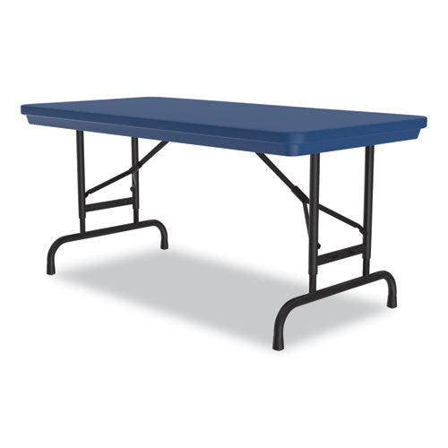 Correll Adjustable Folding Table Rectangular 48"x24"x22" To 32" Blue Top Black Legs 4/pallet