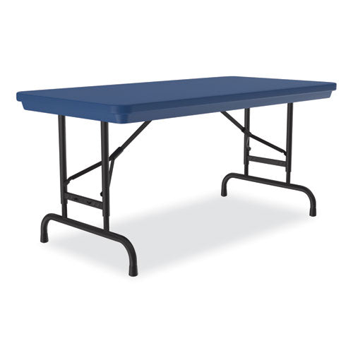 Correll Adjustable Folding Table Rectangular 48"x24"x22" To 32" Blue Top Black Legs 4/pallet