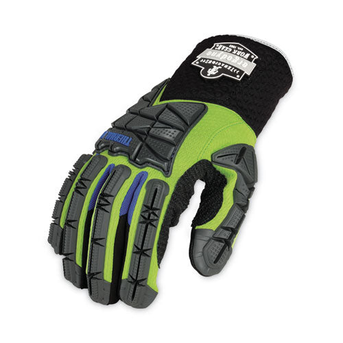 Ergodyne Proflex 925wp Performance Dorsal Impact-reducing Thermal Waterproof Gloves Black/lime Xl Pair
