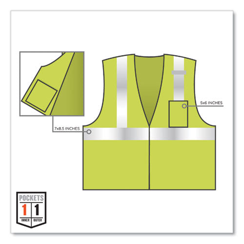 Ergodyne Glowear 8210z Class 2 Economy Mesh Vest Polyester Lime 4x-large/5x-large
