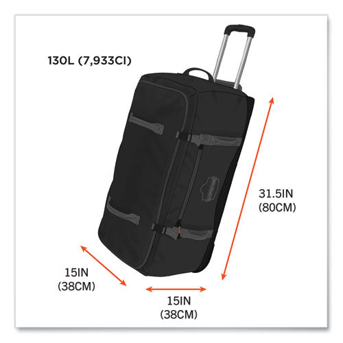Ergodyne Arsenal 5032 Water-resistant Wheeled Duffel Bag 15x31.5x15 Black