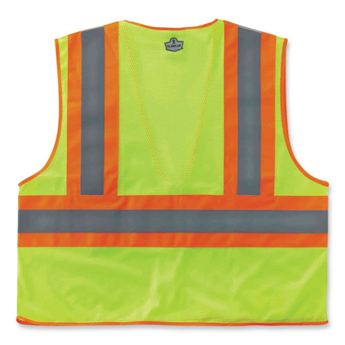 Ergodyne Glowear 8230z Class 2 Two-tone Mesh Zipper Vest Polyester Large/x-large Lime