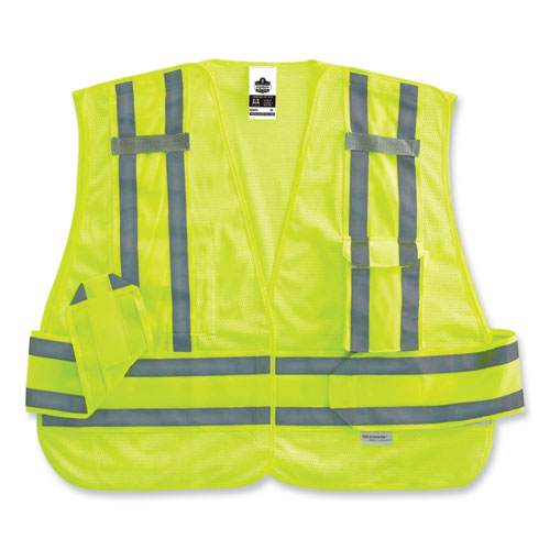 Ergodyne Glowear 8244psv Class 2 Expandable Public Safety Hook And Loop Vest Polyester 3xl Plus Lime