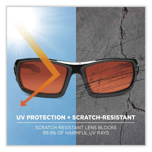 Ergodyne Skullerz Odin Safety Glasses Black Nylon Impact Frame Polarized Copper Polycarbonate Lens