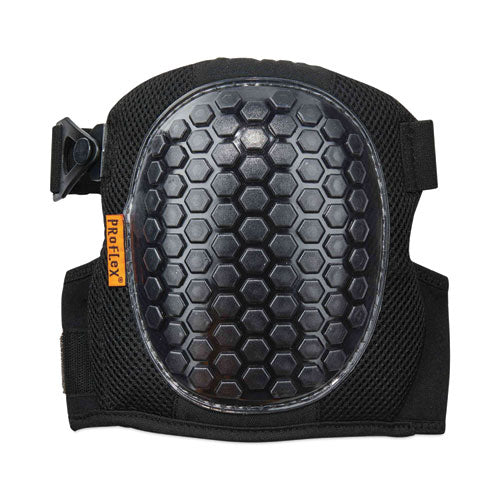 Ergodyne Proflex 367 Lightweight Gel Knee Pads Round Cap Hook And Loop Closure One Size Black Pair