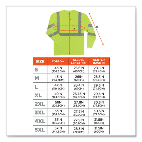 Ergodyne Glowear 8391 Class 3 Hi-vis Long Sleeve Shirt Polyester Lime 3x-large