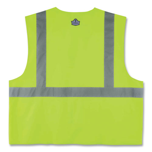 Ergodyne Glowear 8225hl Class 2 Standard Solid Hook And Loop Vest Polyester Lime 2x-large/3x-large