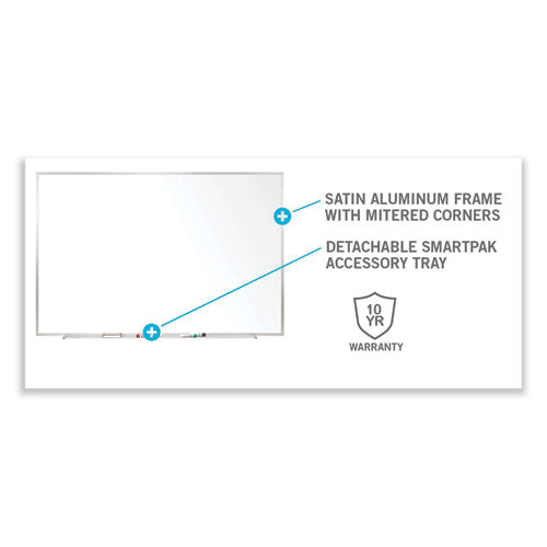 Ghent Non-magnetic Whiteboard With Aluminum Frame 60.63x36.44 White Surface Satin Aluminum Frame