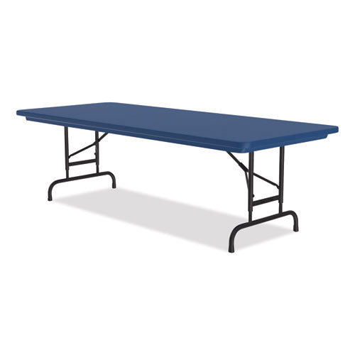 Correll Adjustable Folding Tables Rectangular 60"x30"x22" To 32" Blue Top Black Legs 4/pallet