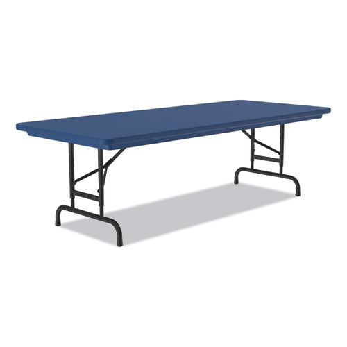 Correll Adjustable Folding Tables Rectangular 60"x30"x22" To 32" Blue Top Black Legs 4/pallet
