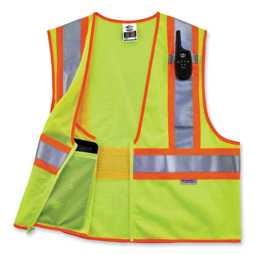 Ergodyne Glowear 8230z Class 2 Two-tone Mesh Zipper Vest Polyester Small/medium Lime