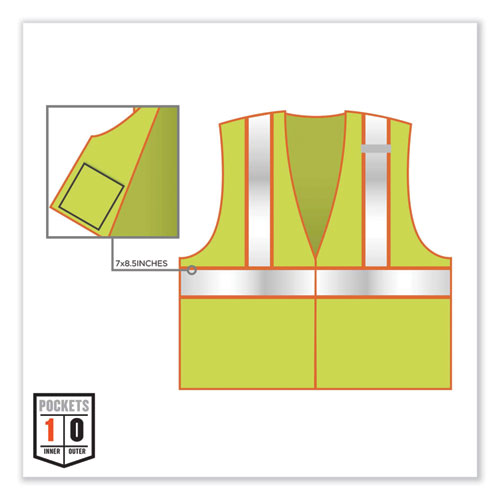 Ergodyne Glowear 8230z Class 2 Two-tone Mesh Zipper Vest Polyester Small/medium Lime