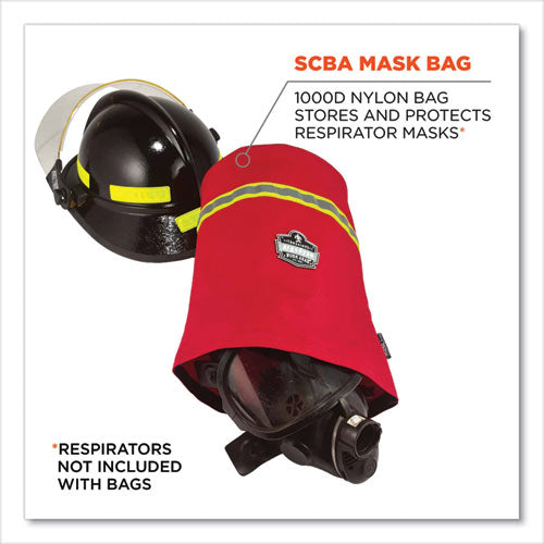 Ergodyne Arsenal 5082 Scba Mask Bag With Hook-and-loop Closure 8.5x8.5x14 Red