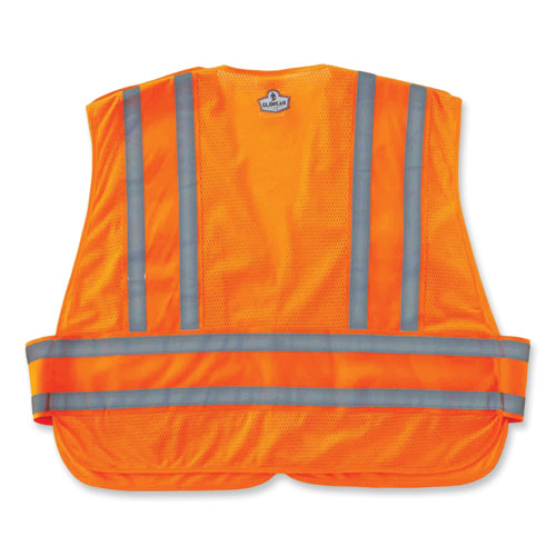 Ergodyne Glowear 8244psv Class 2 Expandable Public Safety Hook And Loop Vest Polyester 3xl Plus Orange